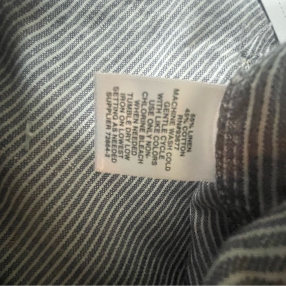 Liz Claiborne Linen Cotton Classic Striped Gray Capri Pants Large - Picture 11 of 13